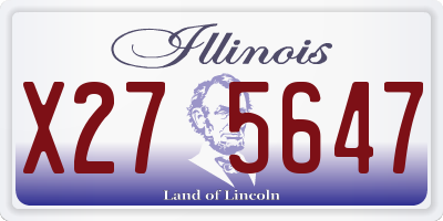 IL license plate X275647