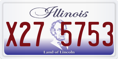 IL license plate X275753