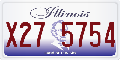 IL license plate X275754