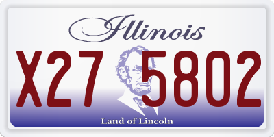 IL license plate X275802