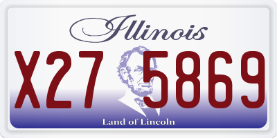 IL license plate X275869