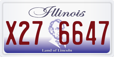 IL license plate X276647