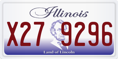 IL license plate X279296