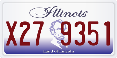 IL license plate X279351