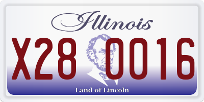 IL license plate X280016