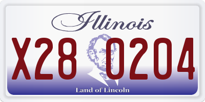 IL license plate X280204