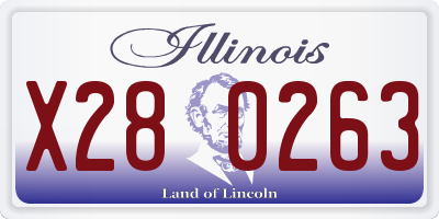 IL license plate X280263