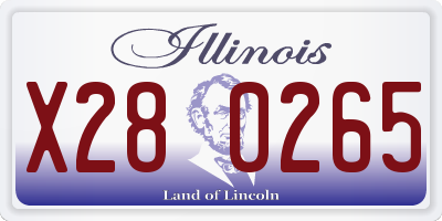 IL license plate X280265