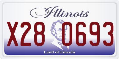 IL license plate X280693