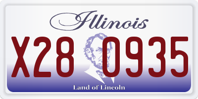 IL license plate X280935