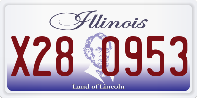 IL license plate X280953