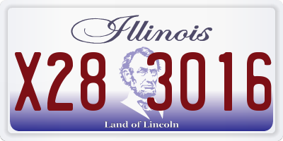 IL license plate X283016
