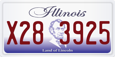 IL license plate X283925
