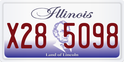 IL license plate X285098