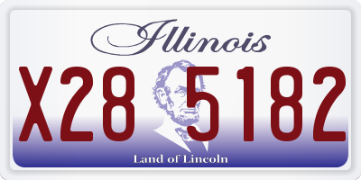 IL license plate X285182
