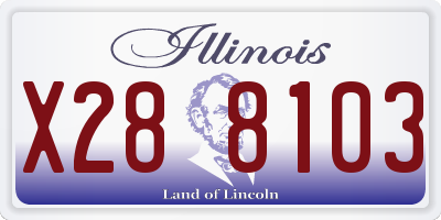 IL license plate X288103
