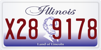 IL license plate X289178