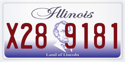 IL license plate X289181