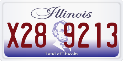 IL license plate X289213