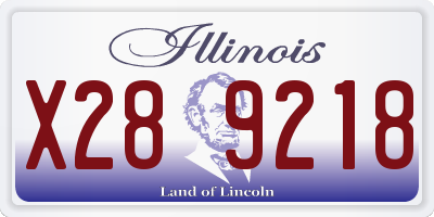 IL license plate X289218