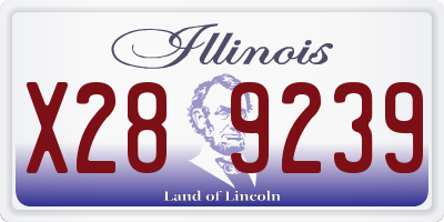 IL license plate X289239