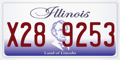 IL license plate X289253