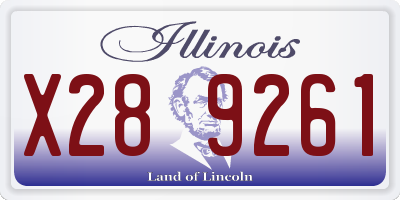IL license plate X289261