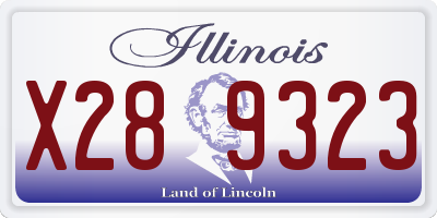 IL license plate X289323