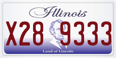 IL license plate X289333
