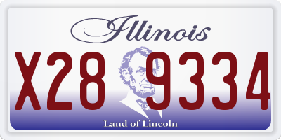 IL license plate X289334