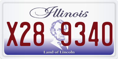 IL license plate X289340