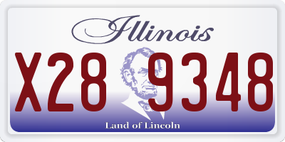 IL license plate X289348