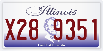 IL license plate X289351