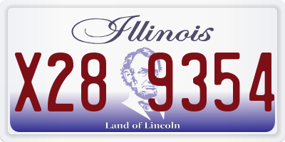 IL license plate X289354