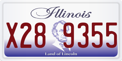 IL license plate X289355