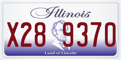 IL license plate X289370