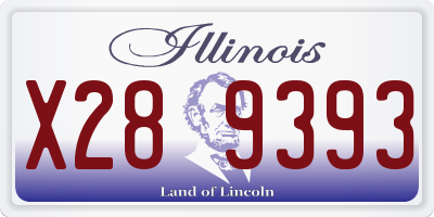 IL license plate X289393