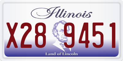 IL license plate X289451
