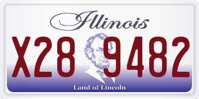 IL license plate X289482
