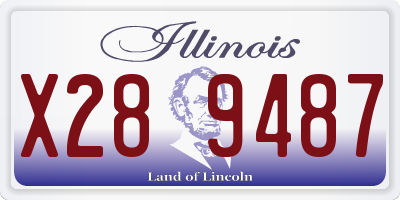 IL license plate X289487