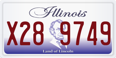IL license plate X289749