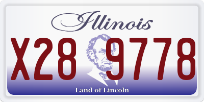 IL license plate X289778