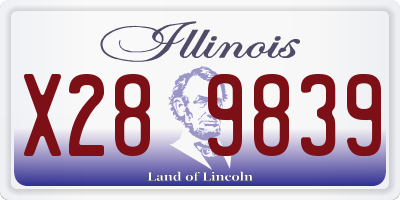 IL license plate X289839