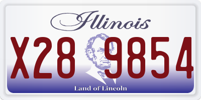 IL license plate X289854