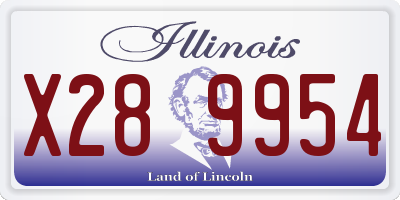 IL license plate X289954
