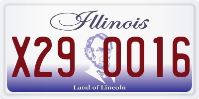 IL license plate X290016