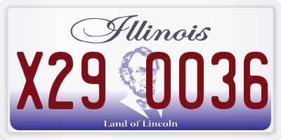 IL license plate X290036