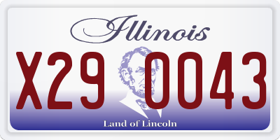 IL license plate X290043