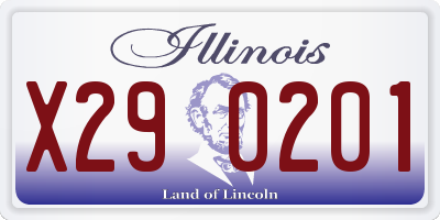 IL license plate X290201