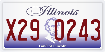 IL license plate X290243